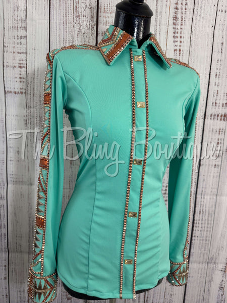 Mint & Rust Day Shirt Set (S)