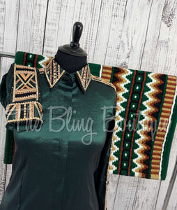 Dark Green, Rose Gold, Tan & Black Day Shirt Set (2XL)