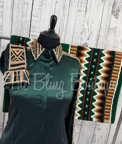 Dark Green, Rose Gold, Tan & Black Day Shirt Set (2XL)