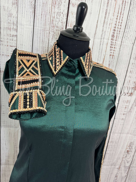 Dark Green, Rose Gold, Tan & Black Day Shirt Set (2XL)