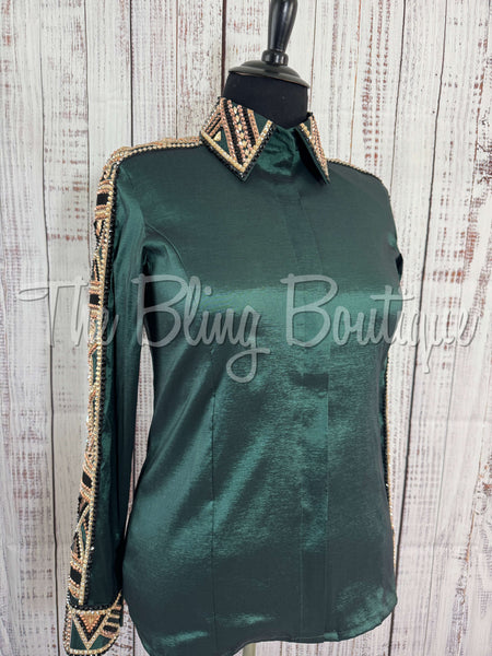 Dark Green, Rose Gold, Tan & Black Day Shirt Set (2XL)