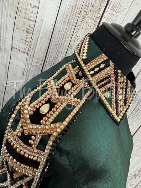 Dark Green, Rose Gold, Tan & Black Day Shirt Set (2XL)