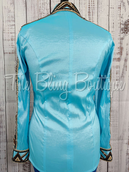 Aqua, Chocolate & Tan Day Shirt Set (L)