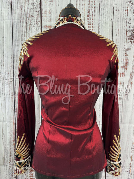 Burgundy, Tan, Black & White Day Shirt Set (XS/S)