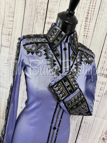 RE-ORDER Lavender, Black & Charcoal Day Shirt Set (Choose Your Size)