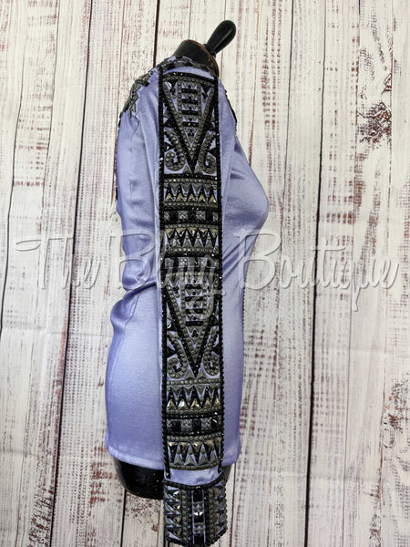 RE-ORDER Lavender, Black & Charcoal Day Shirt Set (Choose Your Size)