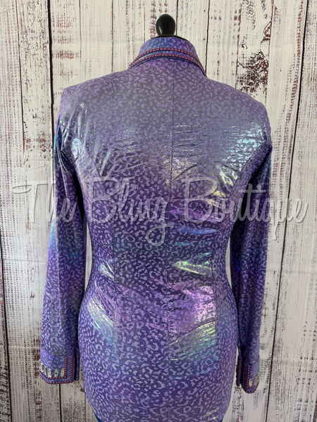 Lavender Iridescent Leopard Day Shirt Set (Medium)