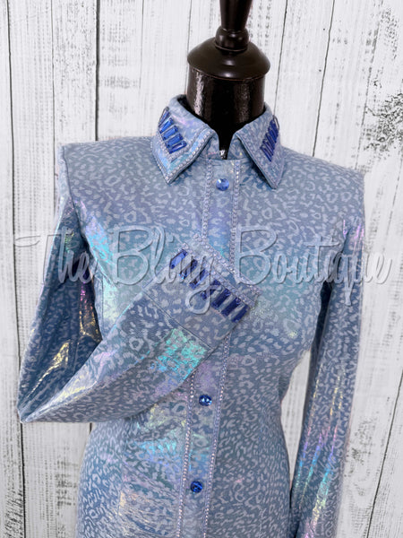 Light Blue Iridescent Leopard Day Shirt (XL)