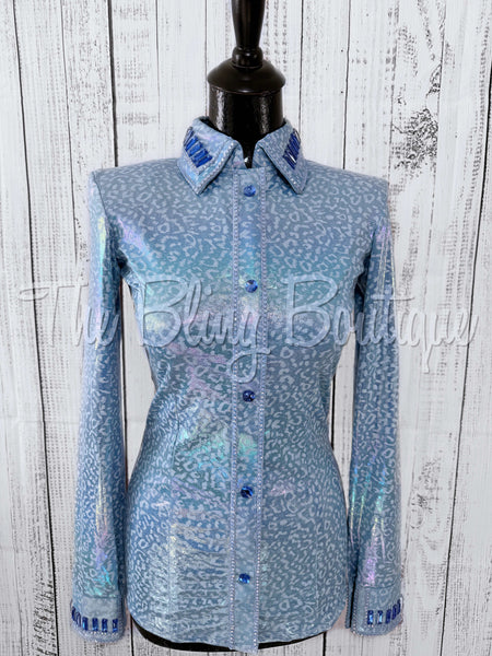 Light Blue Iridescent Leopard Day Shirt (XL)