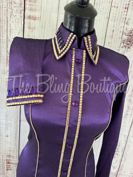 Purple & Tan Simple Day Shirt Set (Small)