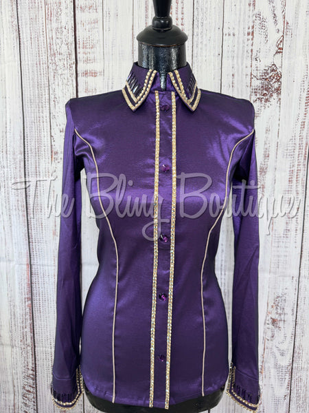 Purple & Tan Simple Day Shirt Set (Small)