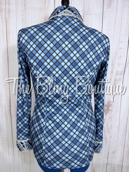 Cornflower Blue Plaid Day Shirt Set (Medium)