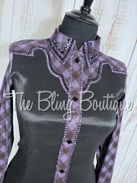 Plum Purple & Black Plaid Day Shirt Set (XL)
