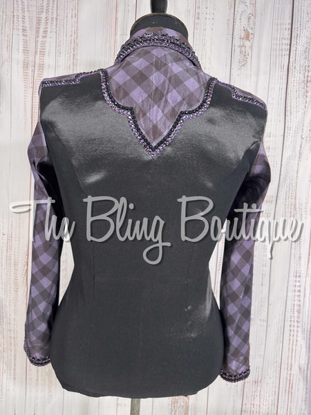 Plum Purple & Black Plaid Day Shirt Set (XL)