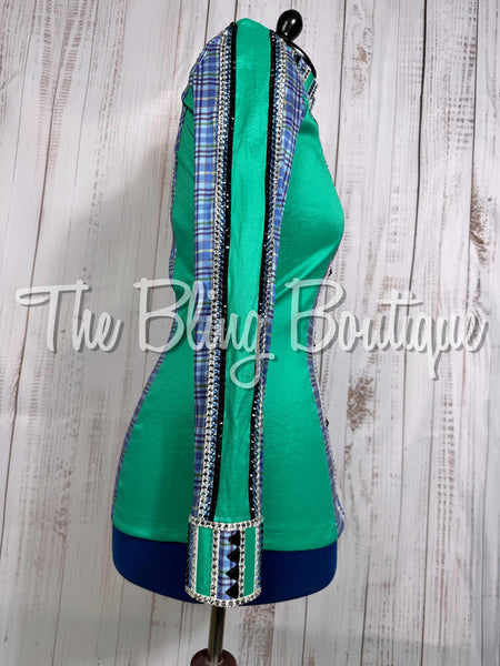 Kelly Green & Cornflower Blue Plaid Day Shirt Set (Large)
