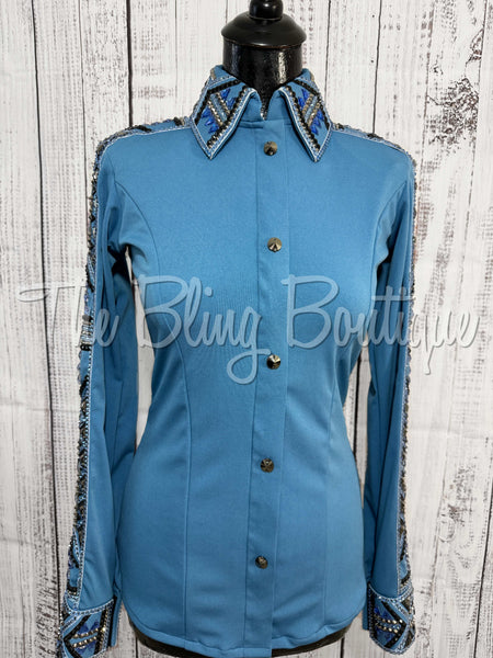 Periwinkle, Slate Blue, Charcoal & Black Day Shirt Set (Small)