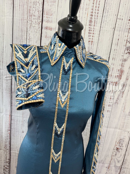 Slate Blue, Periwinkle & Tan Day Shirt Set (Small)