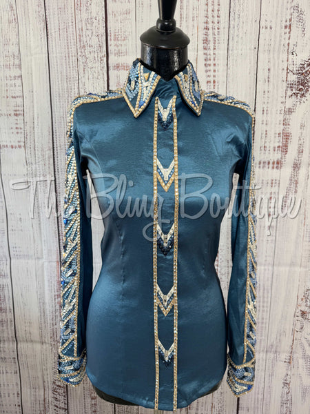 Slate Blue, Periwinkle & Tan Day Shirt Set (Small)