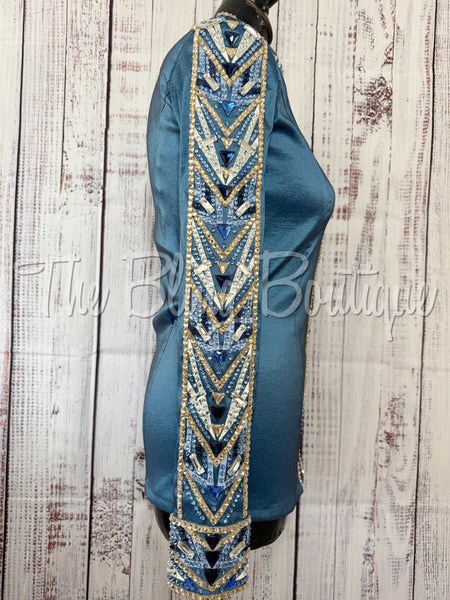 Slate Blue, Periwinkle & Tan Day Shirt Set (Small)