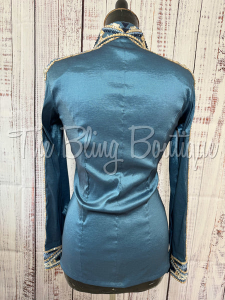 Slate Blue, Periwinkle & Tan Day Shirt Set (Small)