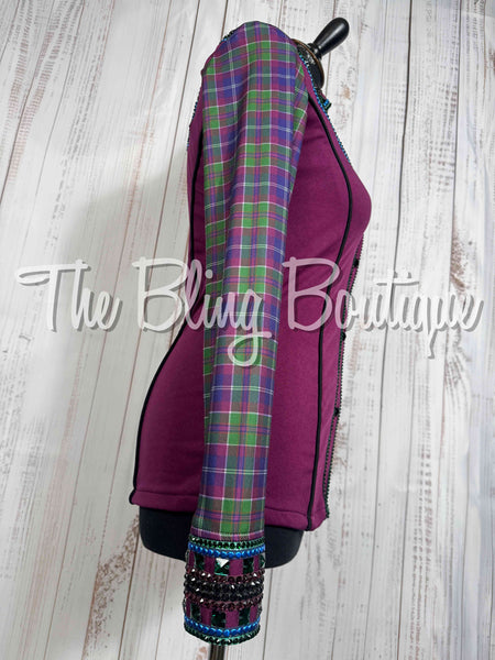 Raspberry, Kelly Green & Royal Blue Plaid Day Shirt Set (Small)