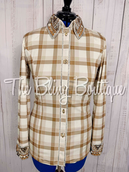Tan & Buckskin Plaid Day Shirt Set (Medium)