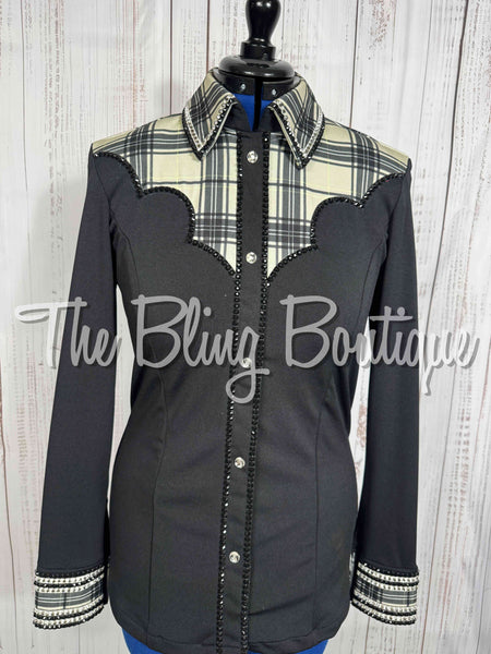 Black & Tan Plaid Day Shirt Set (Large)