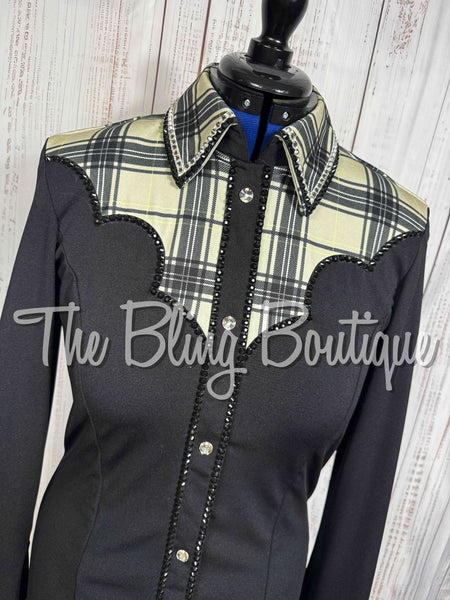 Black & Tan Plaid Day Shirt Set (Large)