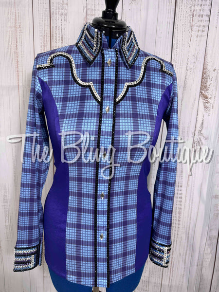 Periwinkle & Purple Plaid Day Shirt Set (Medium)