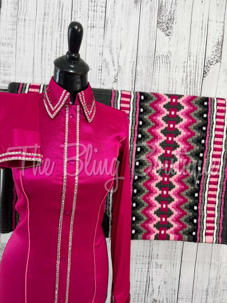 Fuchsia & Pink Simple Day Shirt Set (Small)