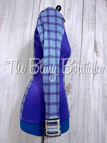 Periwinkle & Purple Plaid Day Shirt Set (Medium)
