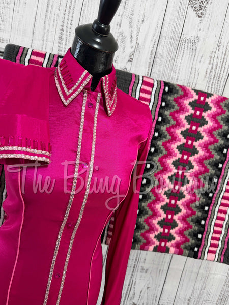 Fuchsia & Pink Simple Day Shirt Set (Small)
