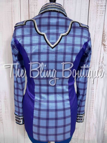 Periwinkle & Purple Plaid Day Shirt Set (Medium)