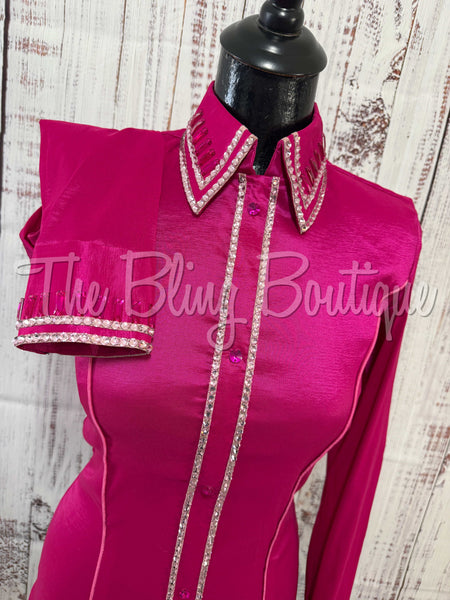 Fuchsia & Pink Simple Day Shirt Set (Small)