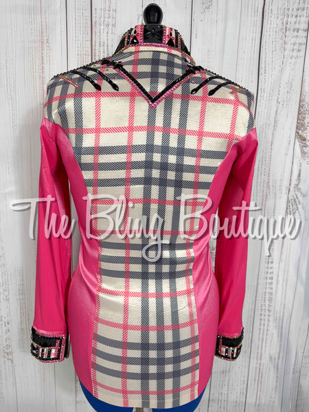 Pink, Black & Tan Plaid Day Shirt Set (Medium)