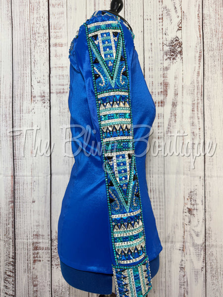 RE-ORDER Royal Blue & Turquoise Day Shirt Set (Choose Your Size)