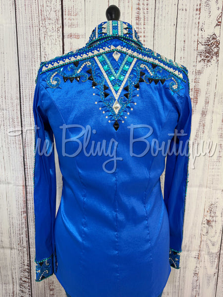 RE-ORDER Royal Blue & Turquoise Day Shirt Set (Choose Your Size)