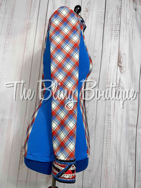 Red, White & Blue Plaid Day Shirt Set (Medium)