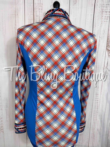 Red, White & Blue Plaid Day Shirt Set (Medium)