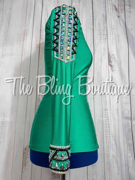 Kelly Green, Black, White & AB Day Shirt Set (Medium)