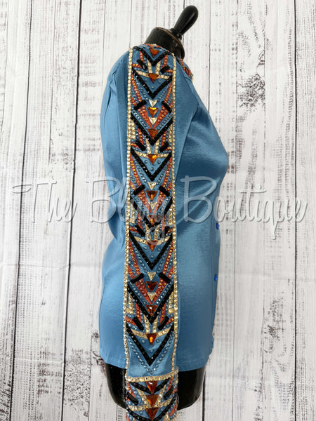 Cornflower Blue, Rust, Tan & Black Day Shirt Set (XS/S)