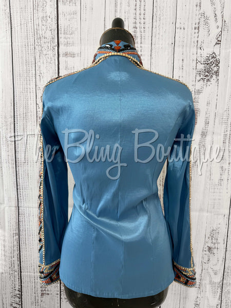 Cornflower Blue, Rust, Tan & Black Day Shirt Set (XS/S)