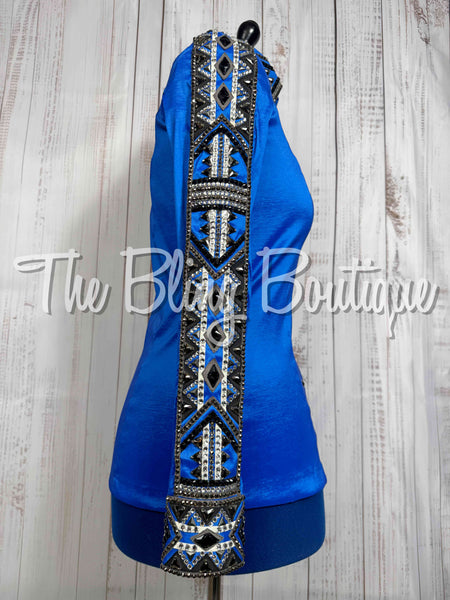 Royal Blue, Black, Gunmetal Grey & White Day Shirt Set (Large)