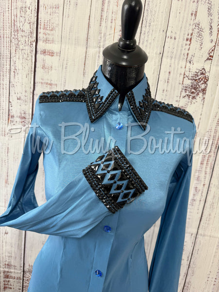 Cornflower Blue  & Black Day Shirt Set (XS/S)
