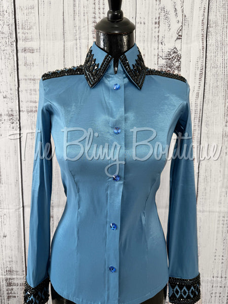 Cornflower Blue  & Black Day Shirt Set (XS/S)