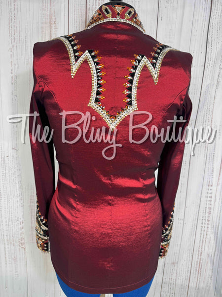 Burgundy, Copper, Tan, Black & White Day Shirt Set (Medium)