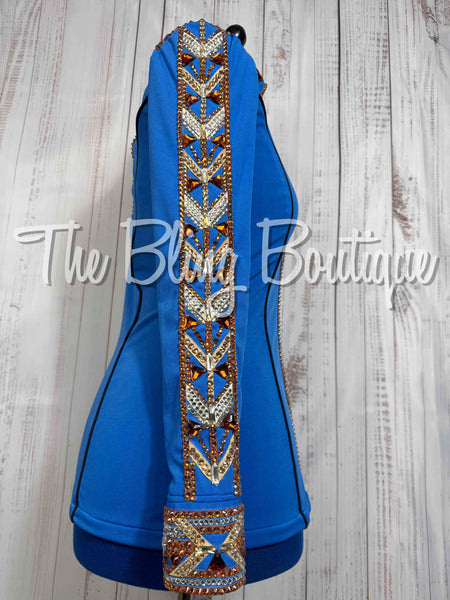 Blue, Copper, Tan & White Day Shirt Set (Medium)