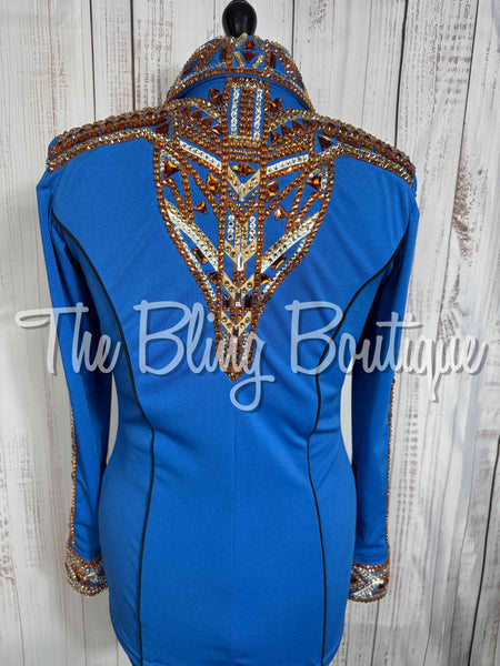 Blue, Copper, Tan & White Day Shirt Set (Medium)