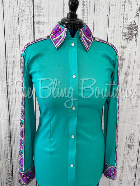 Bright Teal & Berry Day Shirt Set (Medium)