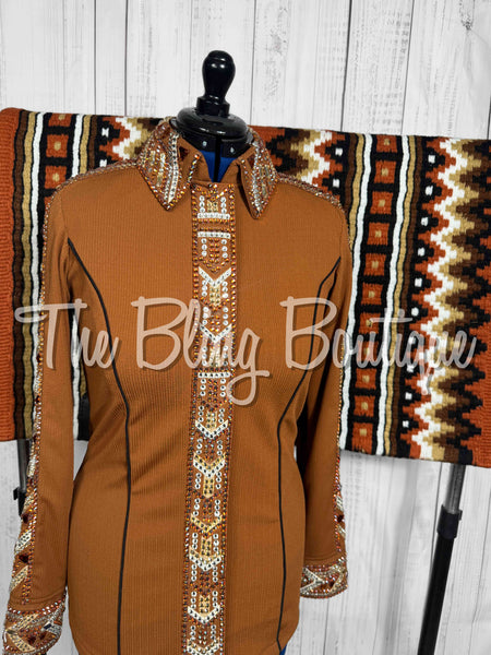Rust, Caramel, Copper, Tan & White Day Shirt Set (Large)